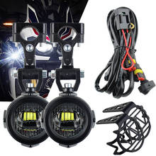 Светодиодная лампа для мотоцикла, дополнительная противотумансветильник фара для BMW R1200GS, F800GS, F700GS, F650, K1600, 40 Вт, 6000K 2024 - купить недорого
