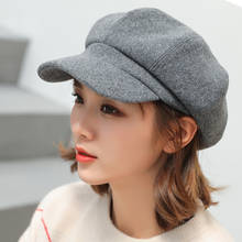 Hot Wool Women Beret Autumn Winter Octagonal Cap Hats Stylish Artist Painter Newsboy Caps Black Grey Beret Hats High Quality 2024 - buy cheap