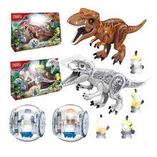 Jurassic World 2 Dinosaurs Tyrannosaurus Rex Pterosauria Triceratops Building Blocks Toys For Children Dinosaur Park Toy Gifts 2024 - buy cheap