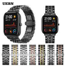 UEBN Metal Stainless Steel Strap for xiaomi Huami Amazfit GTS Bracelet for Amazfit Bip S GTR 42mm 47mm Stratos 3 watchBands 2024 - buy cheap