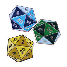 Mystery D20 Dice Brooches Set Critical hit or critical fail,  show off your love for D&D and RPG games with these awesome pins! 2024 - buy cheap