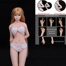 1/6 figuras de ação corpo modelo 27cm sem costura silicone macio peito 12 polegada corpo feminino com dedos articulações móvel f ob kt ht cabeça 2024 - compre barato