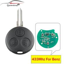 Qwmend 3 botão chave remota do carro para mercedes benz smart fortwo forfour roadster cidade paixão 2000-2005 433/434mhz 2024 - compre barato