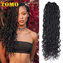 TOMO Curly Faux Locs Crochet Hair 20 Inch Wavy Pre Looped Soft Locs Braiding Hair Extensions 24 Roots Goddess Locs Braids Hair 2024 - buy cheap