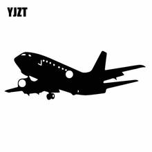 YJZT 15.4CM*5.4CM Cool Civil Aviation Aircraft Silhouette Vinyl Decal Delicate Car Sticker Black/Silver C27-1188 2024 - buy cheap