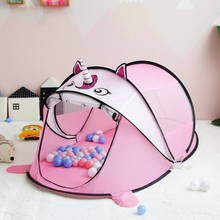 Tenda de unicórnio portátil para crianças, tenda de brinquedo, animais de desenho animado, para crianças, ambiente externo, rede interna, piscina de bolinhas, para bebês 2024 - compre barato