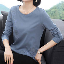 Shinmind camiseta feminina florida, camiseta de algodão para mulheres roupas de outono 2024 - compre barato