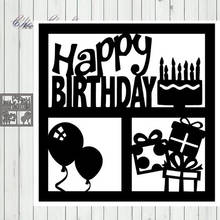 Metal Cutting Dies Stencils Happy birthday theme cake balloon gift box for DIY Album Paper Card Decorative Craft Die Cuts 2024 - buy cheap