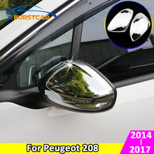 Xburstcar capa para espelho retrovisor de peugeot 208 2014-2017, abs, cromado, proteção para espelho retrovisor, acessórios adesivos 2024 - compre barato