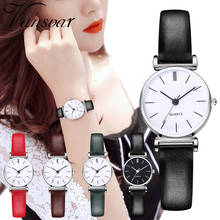 2020 роскошные женские изысканные простые Стильные наручные часы с кожаным ремешком 2024 - купить недорого