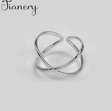 Jianery anéis de prata cor cruz para mulheres, estilo coreano, joias statement 2024 - compre barato