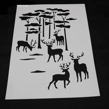 1pc Stencils Painting Template DIY Forest Deer Embossing Accessories Scrapbooking Coloring Diary Reusable Office School Supplies 2024 - buy cheap