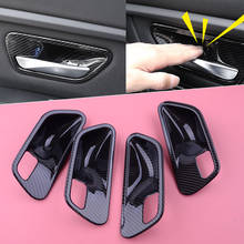 4pcs Interior Door Handle Bowl Cover Trim Carbon Fiber Black Fit For BMW 3 Series F30 2013 2014 2015 2016 2017 2018 2024 - buy cheap