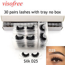Visofree 30 Pairs/lot 3d mink lashes bulk  Wholesale Lashes Nautral faux mink lashes lash extension supplies Silk-D25 2024 - buy cheap