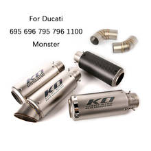 ( Left Right ) For Ducati Monster 696 695 795 1100 Exhaust Pipe Slip On Hypermotard 796 Motorcycle Mid Pipe 51mm Muffler Escape 2024 - buy cheap