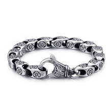 Pulseira masculina de aço inoxidável, joias domésticas, personalidade, punk, caveira, de titânio 2024 - compre barato