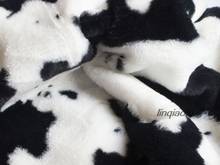 All-polyester cow pattern imitation rabbit fur printing garment home textile plush fabric 2024 - buy cheap