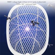 3000V электрическая ракетка для насекомых Swatter Zapper USB 1200mAh перезаряжаемая Комаров Борьба с вредителями для спальни на открытом воздухе 2024 - купить недорого