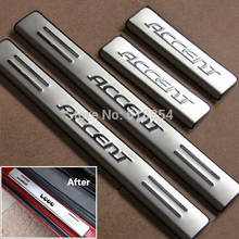 Stainless Steel Side Door Sill Cover / Scuff Plate Trim 4Pcs/Set For Hyundai Accent 2006 2007 2008 2009 2010 2011 2012 2013 2024 - buy cheap