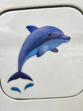 ZTTZDY  12.3cm*12cm  Cartoon Funny Blue Dolphin Playing Decal PVC Car Sticker YJ1-0095 2024 - buy cheap