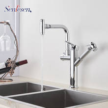 Senlesen Kitchen Faucet Pull Out Spray Head  Single Handle Hot and Cold Water Mixer Tap Ceramic Valve Deck Mounted 2024 - buy cheap