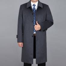 Мужские шерстяные пальто с отложным воротником, Толстые мужские зимние куртки, Свободное пальто, классическое пальто из мягкой ткани для мужчин, длинный Тренч, пальто KK3254 2024 - купить недорого