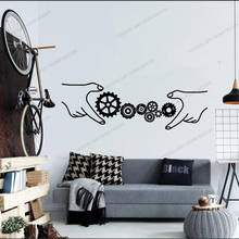 Retro design For Kids Room living room School classroom Vinyl Wall Decalshand and Mechanical gear Home Decor Wall Sticker CX1510 2024 - buy cheap