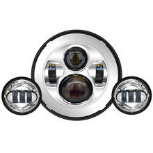 7 Inch Chrome for LED Headlight+ 2x 4-1/2" Chrome Fog Light Passing Lamps for Motorcycle Headlamp 2024 - buy cheap