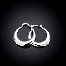MEEKCAT 925 Sterling Silver U Shaped Hoop Earrings For Women Fine Jewelry Wedding Accessories 2024 - buy cheap