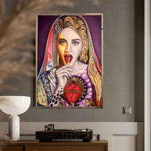Pintura em tela de personagem famosa, cartazes e impressões de estrela cantor, imagem artística para parede da sala, decoração de casa sem moldura 2024 - compre barato