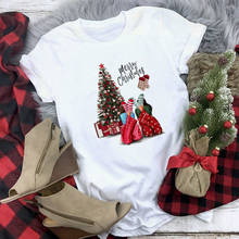 Fashion Women T-Shirt Warm Wishes New Year Merry Tee Shirt Christmas Tumblr Graphic T Shirt Female Tees Camisa Print T-shirts 2024 - buy cheap