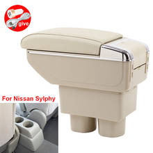 Reposabrazos para Nissan Sylphy, caja de almacenamiento central, accesorios de modificación con luz LED USB 2024 - compra barato