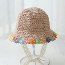 Chapéu de palha infantil, chapéu com aba larga, chapéu de praia e sol dobrável, proteção uv 2020 2024 - compre barato