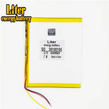 3 line 3.7V,4500mAH 35100105 35100110 (polymer lithium ion battery) Li-ion battery for tablet pc 7 inch 8 inch 9inch 2024 - buy cheap