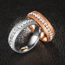 316L женское кольцо из нержавеющей стали, матовое золото, кристалл, обручальное кольцо, ювелирные изделия 2024 - купить недорого