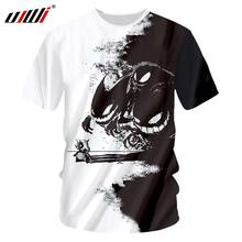 UJWI Мужская футболка с коротким рукавом с 3D принтом, большой размер, Мужская забавная свободная Черно-белая футболка с круглым вырезом, Заводская модель 5XL 7XL 2024 - купить недорого