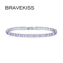 BRAVEKISS  Crystal Tennis Bracelets Colorful Wedding Luxury Bracelet  Women Cubic Zirconia Accessories Jewellery BUB0097G 2024 - buy cheap