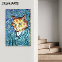 Abstract Cartoon Van Gogh Posters and Prints Funny Canvas Painting Popular Wall Pictures for Living Room Modern Wall Art Decor 2024 - buy cheap