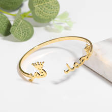 Personalized Crown Arabic Name Bracelet Stainless Steel Custom Bracelet&Bangle Handmade Men Fashion Jewelry For Women Gift 2024 - buy cheap