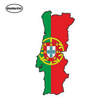 HotMeiNi автомобильный Стайлинг наклейка для автомобиля португальский стикер карта флаг силуэт бампер виниловая наклейка Pegatina велосипед 13 см x 6,5 см 2024 - купить недорого