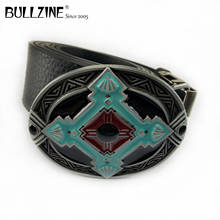 Bullzine-cinturón cruzado occidental de aleación de zinc, hebilla de PU, lujoso, regalo para Vaqueros, FP-03385, envío directo 2024 - compra barato