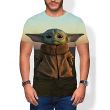Новинка 2021, Мужская футболка с 3D принтом Yoda для малышей, детские футболки с мультяшным аниме, летняя футболка оверсайз с коротким рукавом для мужчин 2024 - купить недорого