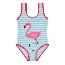 Girls' One-Piece Stripe Flamingo Swimsuit 2019 Fashion Beach Sport Bathing Suits 3-8 Years 2024 - buy cheap