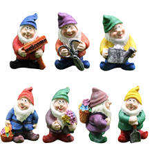 6 pçs/set mini jardim gnome estatuetas resina jardim fadas engraçado em miniatura gnomos figura elf micro jardim anão kit para terrário 2024 - compre barato