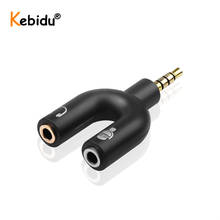 Kebidu U Shape 3.5mm Headphone Splitter Audio Jack Plug Cables Microphone 2 in 1 Swivel Connector Adapter 2024 - buy cheap