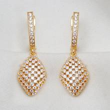 NEW Geometric Pendant Gold Color Hoop Earrings Exquisite Luxury Earrings for Women 2021 Jewelry 2024 - buy cheap