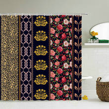 Cortinas de ducha impermeables de flores bohemias 3d, decoración de baño, tela de poliéster con ganchos, pantalla de baño de 180x200cm 2024 - compra barato
