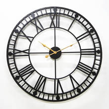 Large Metal Wall Clock Modern Design European Antique Style Roman Clocks Rusty Wall Watch Iron Art Home Decor Silent 60x60 cm 2024 - buy cheap