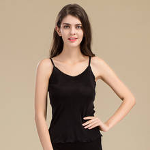 New summer women's silk knitting halter top with slim body and 100% mulberry bottom strap vest 1103 2024 - buy cheap