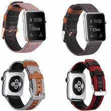 Tecido pulseira de couro laço para apple watch band 38mm 40mm iwatch 6 5 4 se pulseira para iwatch banda 42 44 series 4/3/2/1 pulseira 2024 - compre barato